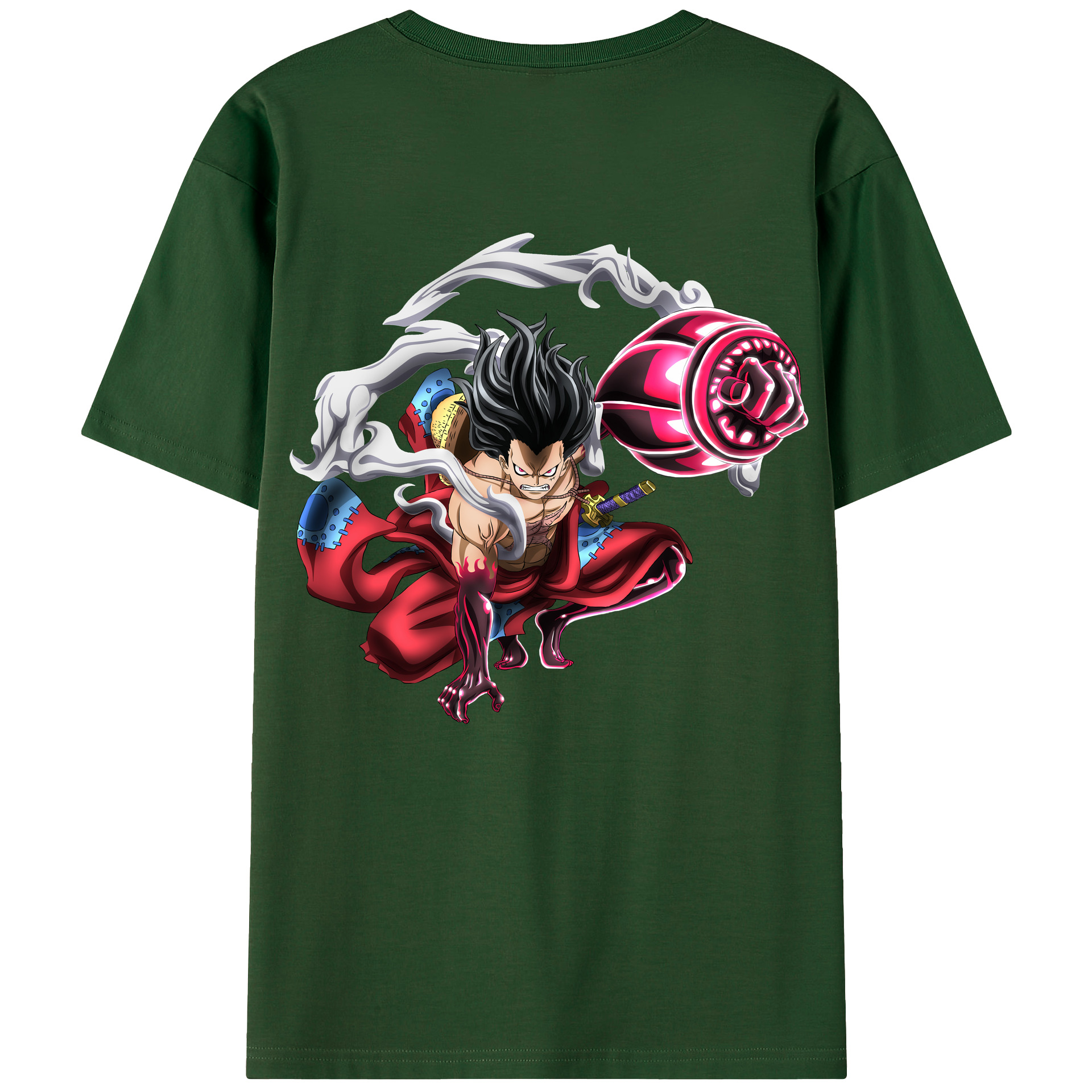 ワンピース モンキー・D・ルフィ ONE PIECE Monkey D. Luffy 綿100％半袖Tシャツ（背面プリント）